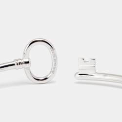 Pre Owned Tiffany & Co. Tiffany Keys 18K White Gold Wire Open Cuff Bracelet