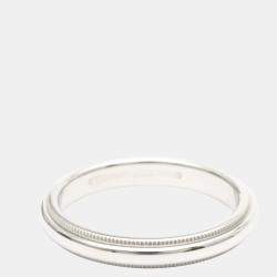 Pre Owned Tiffany & Co. Tiffany Classic Milgrain Wedding Band Platinum Ring EU 54.5