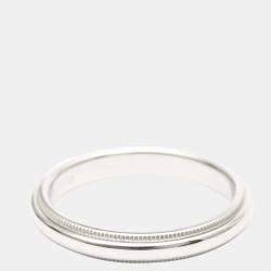Pre Owned Tiffany & Co. Tiffany Classic Milgrain Wedding Band Platinum Ring EU 54.5