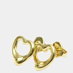Pre Owned Tiffany & Co. Elsa Peretti Open Heart 18K Yellow Gold Earrings