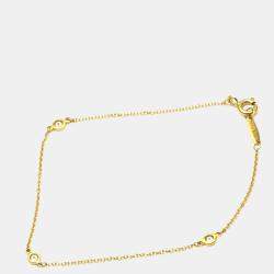 Pre Owned Tiffany & Co. Else Peretti Diamond By The Yard 18K Yellow Gold Diamond Bracelet 6.5