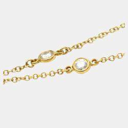 Pre Owned Tiffany & Co. Else Peretti Diamond By The Yard 18K Yellow Gold Diamond Bracelet 6.5