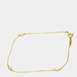 Pre Owned Tiffany & Co. Else Peretti Diamond By The Yard 18K Yellow Gold Diamond Bracelet 6.5