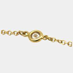Pre Owned Tiffany & Co. Else Peretti Diamond By The Yard 18K Yellow Gold Diamond Bracelet 6.5