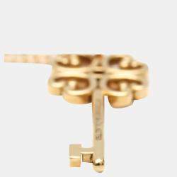 Pre Owned Tiffany & Co. Heart Key 18K Rose Gold Sapphire Necklace