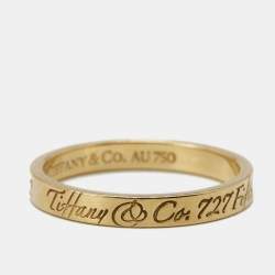 Pre Owned Tiffany & Co. Notes 18k Yellow Gold Band Ring Size 53