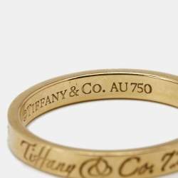 Pre Owned Tiffany & Co. Notes 18k Yellow Gold Band Ring Size 53