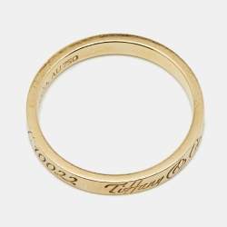 Pre Owned Tiffany & Co. Notes 18k Yellow Gold Band Ring Size 53