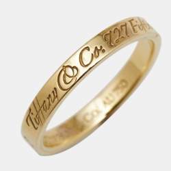 Pre Owned Tiffany & Co. Notes 18k Yellow Gold Band Ring Size 53