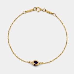 Pre Owned Tiffany & Co. Color by the Yard Lapis Lazuli 18k Yellow Gold Bracelet