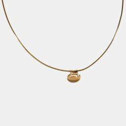 Pre Owned Tiffany & Co. Concave Disc 18K Yellow Gold Necklace 
