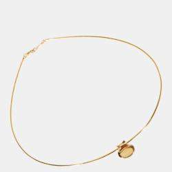 Pre Owned Tiffany & Co. Concave Disc 18K Yellow Gold Necklace 