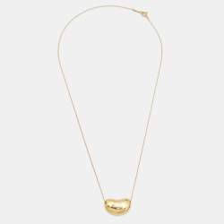 Pre Owned Tiffany & Co. Elsa Peretti Bean 18k Yellow Gold Pendant Necklace