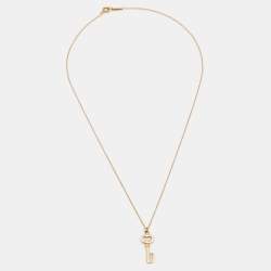 Tiffany and Co. 18K Rose Gold Lock and Key Heart Pendant Necklace