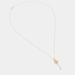 Pre Owned Tiffany & Co. Knot Key 18k Yellow Gold Pendant Necklace