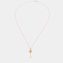 Pre Owned Tiffany & Co. Knot Key 18k Yellow Gold Pendant Necklace