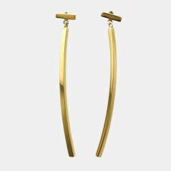 Pre Owned Tiffany T Wire Bar 18K Rose Gold Earrings 