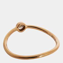 Pre Owned Tiffany & Co. Elsa Peretti Wave Diamond Ring in 18K Yellow Gold 0.06 CTW