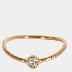 Pre Owned Tiffany & Co. Elsa Peretti Wave Diamond Ring in 18K Yellow Gold 0.06 CTW