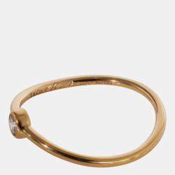 Pre Owned Tiffany & Co. Elsa Peretti Wave Diamond Ring in 18K Yellow Gold 0.06 CTW