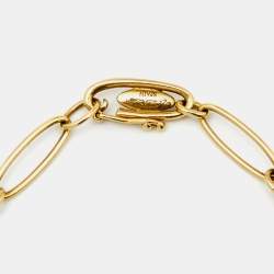Pre Owned Tiffany & Co. Elsa Peretti Open Heart 18K Yellow Gold Charm Bracelet