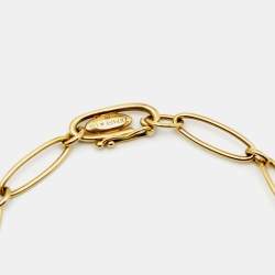 Pre Owned Tiffany & Co. Elsa Peretti Open Heart 18K Yellow Gold Charm Bracelet