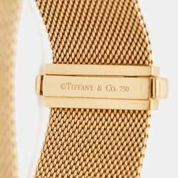 Pre Owned Tiffany & Co. Somerset Diamond 18K Yellow Gold Mesh Link Bracelet