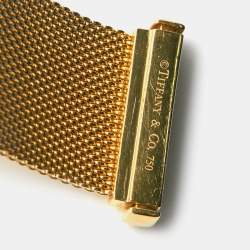 Pre Owned Tiffany & Co. Somerset Diamond 18K Yellow Gold Mesh Link Bracelet