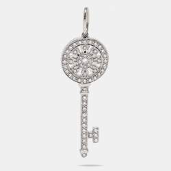 Tiffany & Co. Mini Keys Petals Key Diamond Platinum Pendant