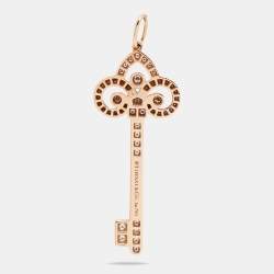 Tiffany & Co. Fleur de Lis Key Diamond 18k Rose Gold Pendant
