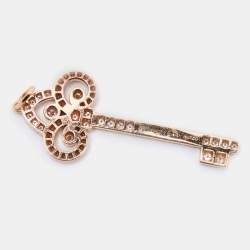 Tiffany & Co. Fleur de Lis Key Diamond 18k Rose Gold Pendant