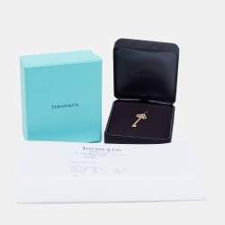 Tiffany & Co. Fleur de Lis Key Diamond 18k Rose Gold Pendant