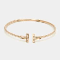 Tiffany  & Co. Tiffany T Diamond 18k Rose Gold Wire Bracelet