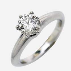 Pre Owned Tiffany & Co. The Tiffany® Setting Diamond 0.70 ct Platinum Solitaire Engagement Ring Size 47