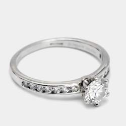 Pre Owned Tiffany & Co. Channel Diamond Platinum Engagement Ring Size EU 54.5