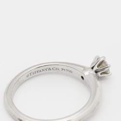 Tiffany & Co. Diamond Platinum Solitaire Engagement Ring Size 48