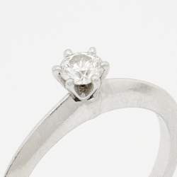 Tiffany & Co. Diamond Platinum Solitaire Engagement Ring Size 48