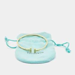 Pre Owned Tiffany & Co. T Wire 18k Yellow Gold Bracelet S
