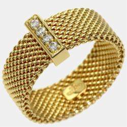 Pre Owned Tiffany & Co. Somerset 18K Yellow Gold Diamond Ring EU 50.5