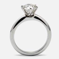 Tiffany & Co. The Tiffany® Setting Diamond Platinum Solitaire Ring Size 52