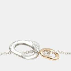 Pre Owned Tiffany & Co. Elsa Peretti Open Heart 18K Rose Gold Sterling Silver Necklace