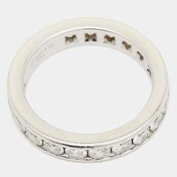 Pre Owned Tiffany & Co. Full Circle Diamond Platinum Eternity Band Ring Size 54