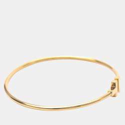 Pre Owned Tiffany & Co. T Wire 18K Rose Gold Narrow Bracelet