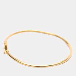 Pre Owned Tiffany & Co. T Wire 18K Rose Gold Narrow Bracelet