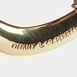 Pre Owned Tiffany & Co. Elsa Peretti Open Heart 18k Yellow Gold Pendant Necklace