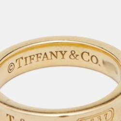 Pre Owned Tiffany & Co. Tiffany 1837 18k Yellow Gold Band Ring Size 51