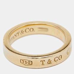 Pre Owned Tiffany & Co. Tiffany 1837 18k Yellow Gold Band Ring Size 51