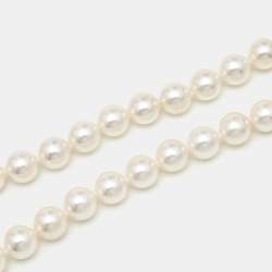 Pre Owned Tiffany & Co. Signature X Cultured Pearl 18k White Gold Necklace