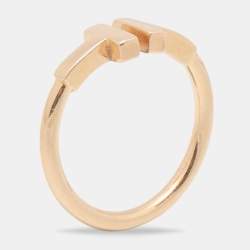 Pre Owned Tiffany & Co. Tiffany T Wire 18k Rose Gold Ring Size 48