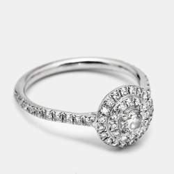 Pre Owned Tiffany & Co. Soleste Diamonds Platinum Ring Size 49